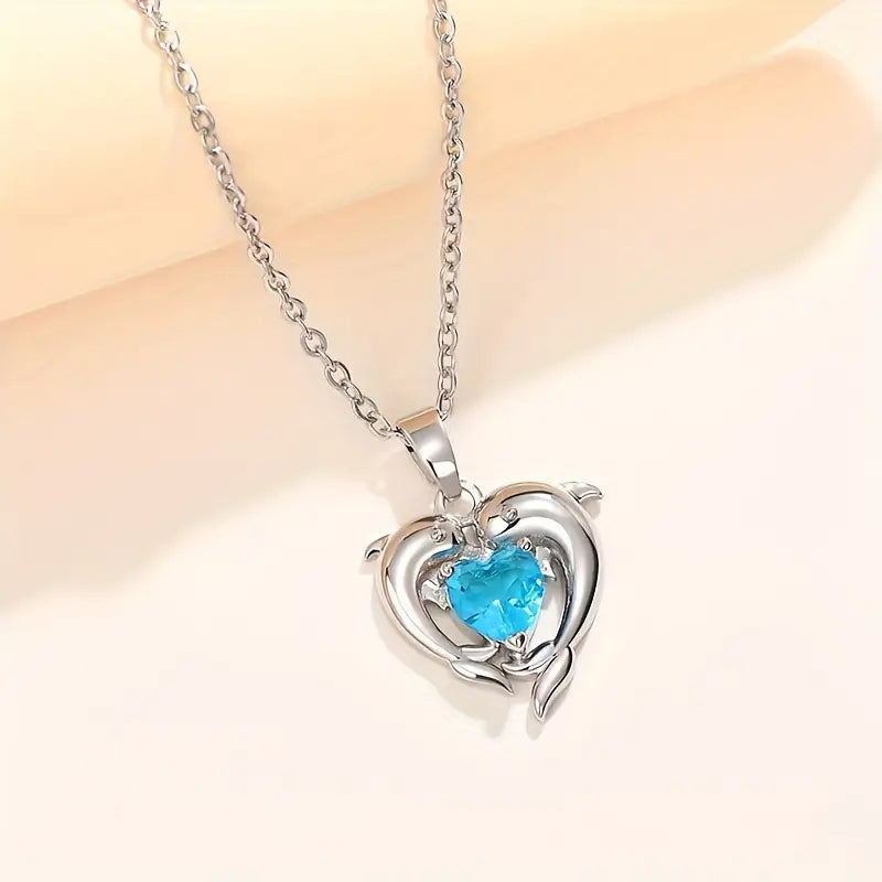 Oceanheart Twins Collier | Or blanc