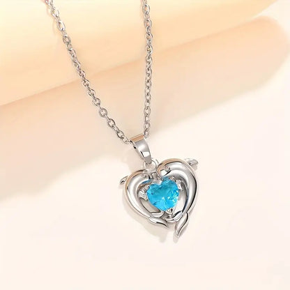 Oceanheart Twins Collier | Or blanc