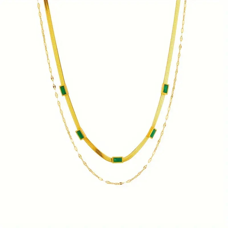 Sorella Gem Collier rétro double rang | Doré