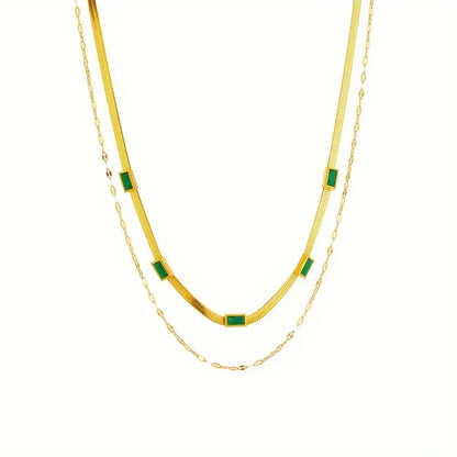Sorella Gem Collier rétro double rang | Doré