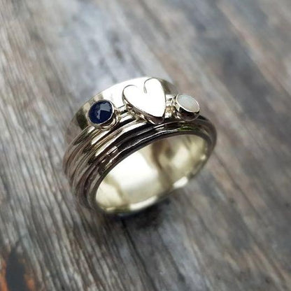 Bague Cœur d’Argent™ – Éclats Romantiques