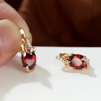 Crimson Twilight Boucles d’oreilles pendantes | Doré
