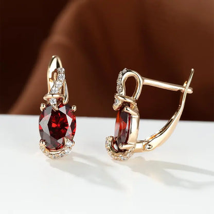 Crimson Twilight Boucles d’oreilles pendantes | Doré