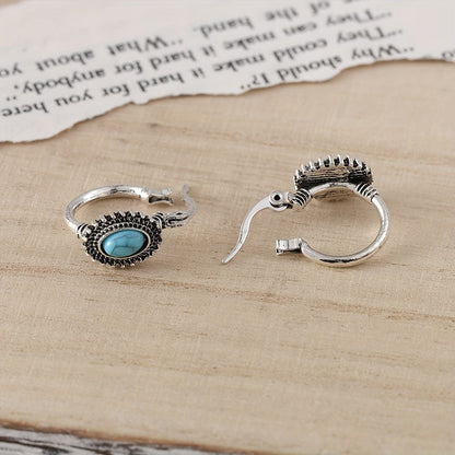 Créoles Turquoise Crest | Or blanc