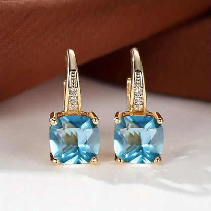 Mystic Sapphire Stone Créoles | Doré