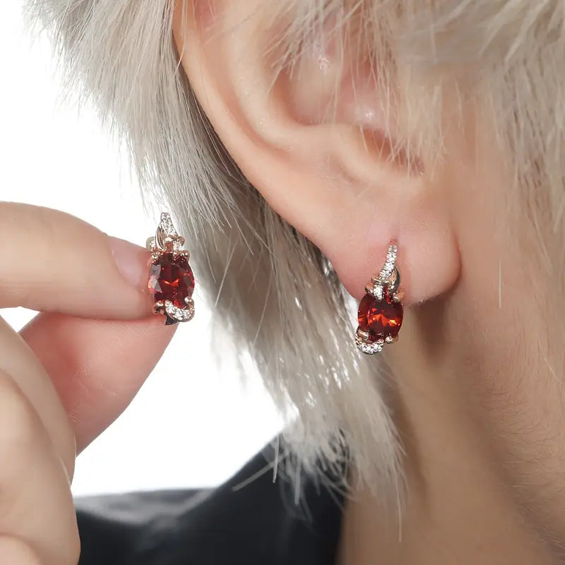 Crimson Twilight Boucles d’oreilles pendantes | Doré