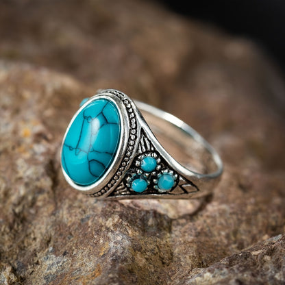 Bague Nomad pierre bleue | Or blanc