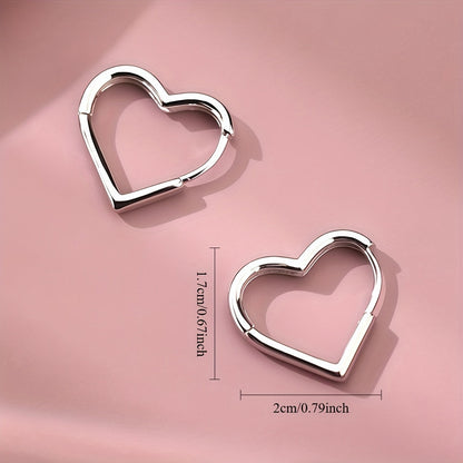 Boucles d'oreilles en cœur doré en acier inoxydable
