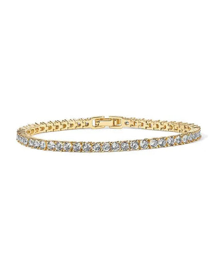 Bracelet Tennis Doré avec Cristaux Brillants