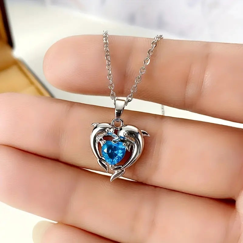 Oceanheart Twins Collier | Or blanc
