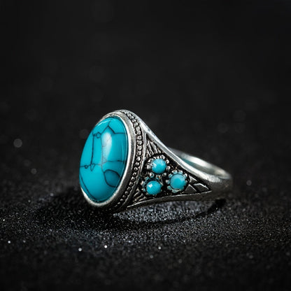 Bague Nomad pierre bleue | Or blanc