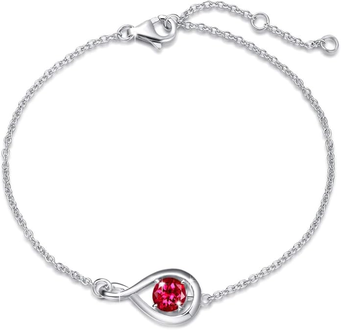 Ruby Infinity Bracelet | Or blanc
