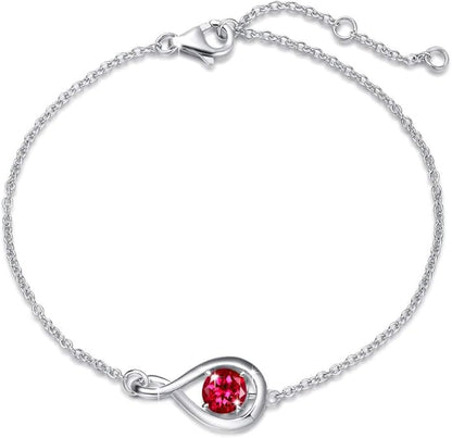 Ruby Infinity Bracelet | Or blanc