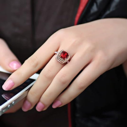 Ruby Halo Statement Bague | Rose Gold