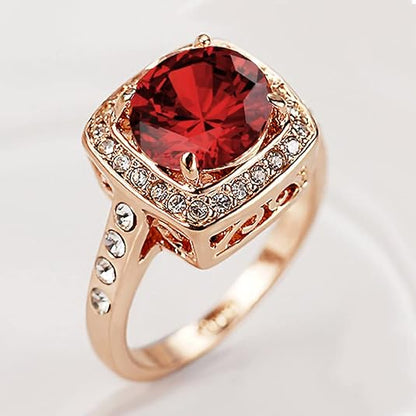 Ruby Halo Statement Bague | Rose Gold