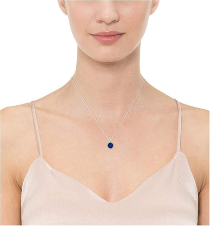 Round Cut Sapphire Collier | Or blanc