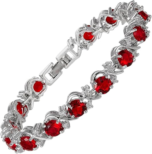 Ruby Vine Bracelet tennis | Or blanc