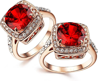 Ruby Halo Statement Bague | Rose Gold