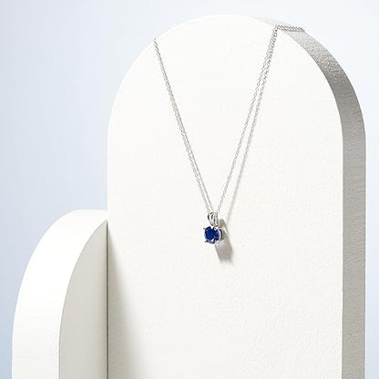 Round Cut Sapphire Collier | Or blanc