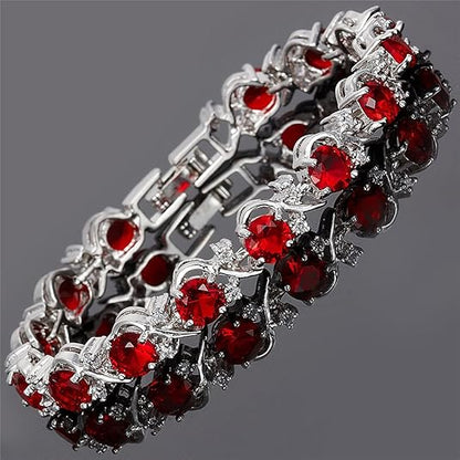 Ruby Vine Bracelet tennis | Or blanc