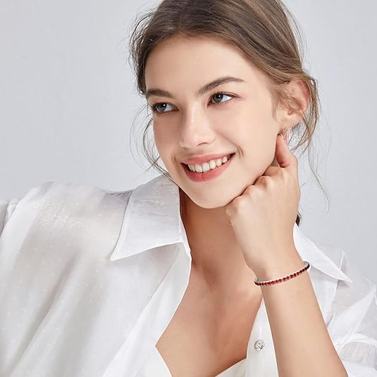 Ruby Bracelet tennis | Or blanc