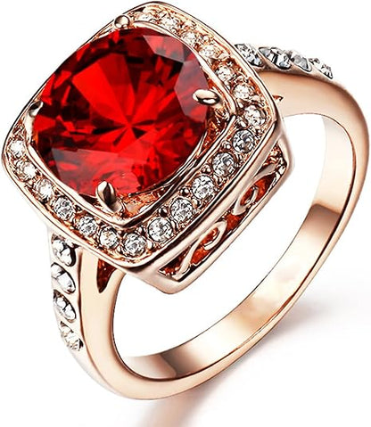 Ruby Halo Statement Bague | Rose Gold