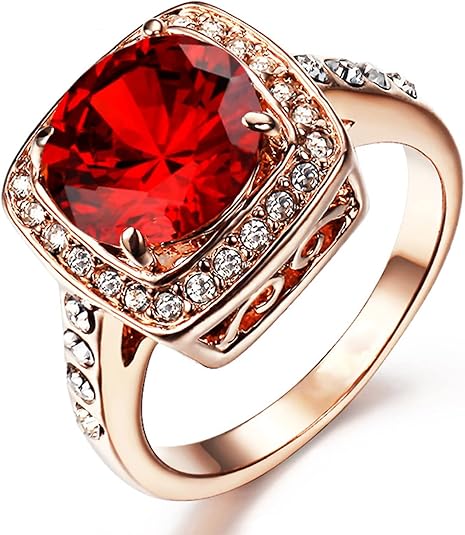 Ruby Halo Statement Bague | Rose Gold