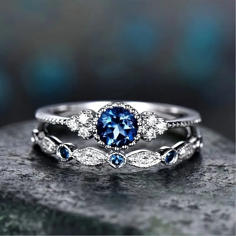 Sapphriel Crown Bague Set | Or blanc