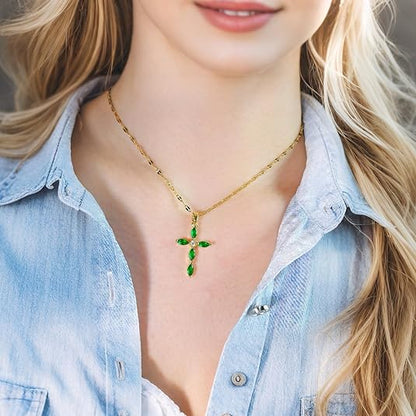 Emerald Cross Collier | Doré