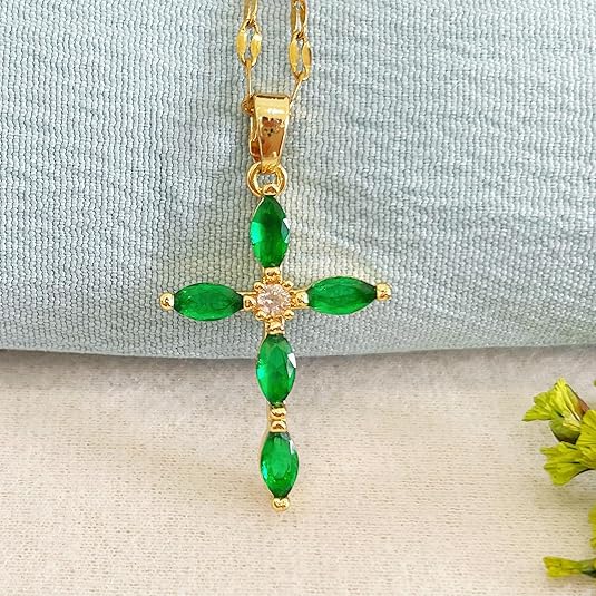 Emerald Cross Collier | Doré