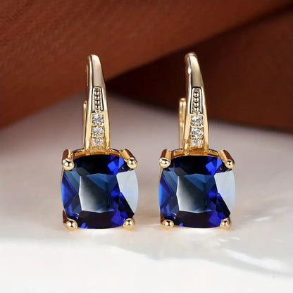 Mystic Sapphire Stone Créoles | Doré