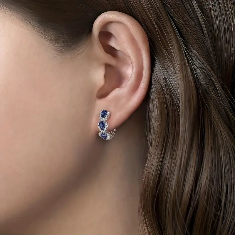 Royal Sapphire Crest Boucles d’oreilles | Or blanc