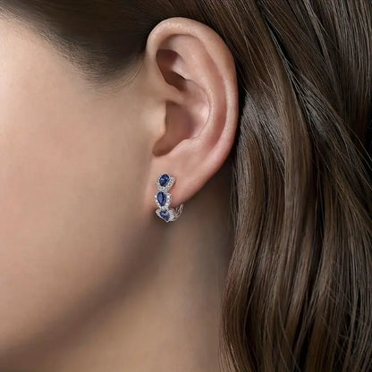 Royal Sapphire Crest Boucles d’oreilles | Or blanc