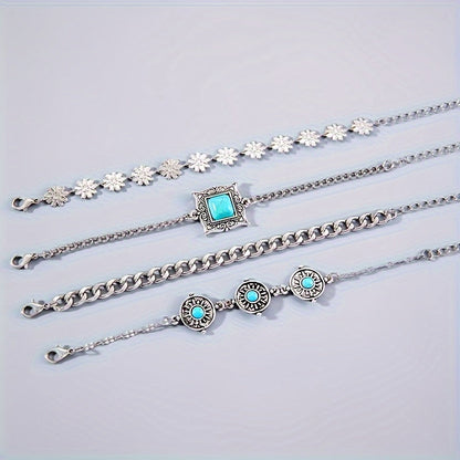 Ensemble de bracelets superposés Sky Stone | Or blanc