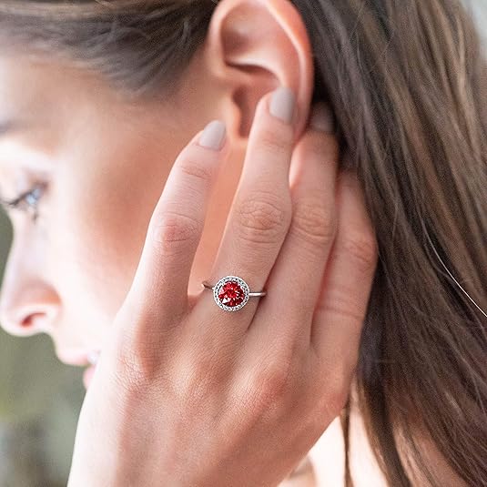 Crimson Glow Promise Ruby Bague | Or blanc