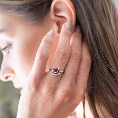 Crimson Glow Promise Ruby Bague | Or blanc