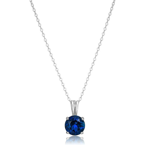 Round Cut Sapphire Collier | Or blanc