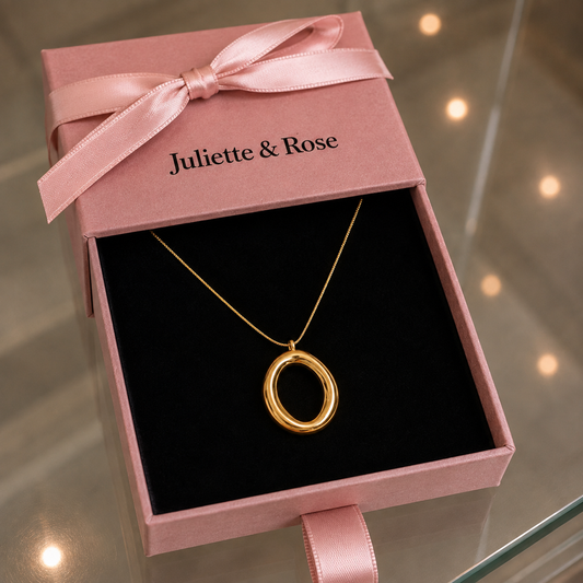 Collier Ovale Doré en Or Plaqué