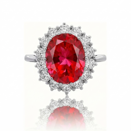 Scarlet Crown Ruby Bague | Or blanc