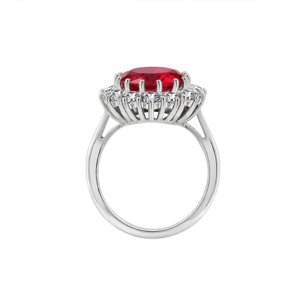 Scarlet Crown Ruby Bague | Or blanc