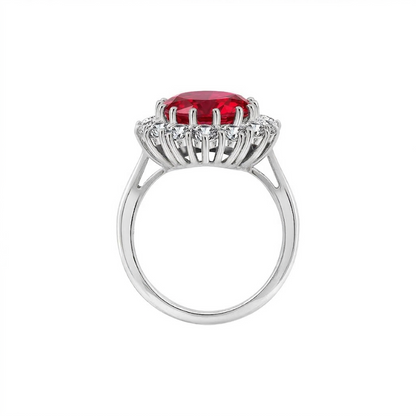 Scarlet Crown Ruby Bague | Or blanc