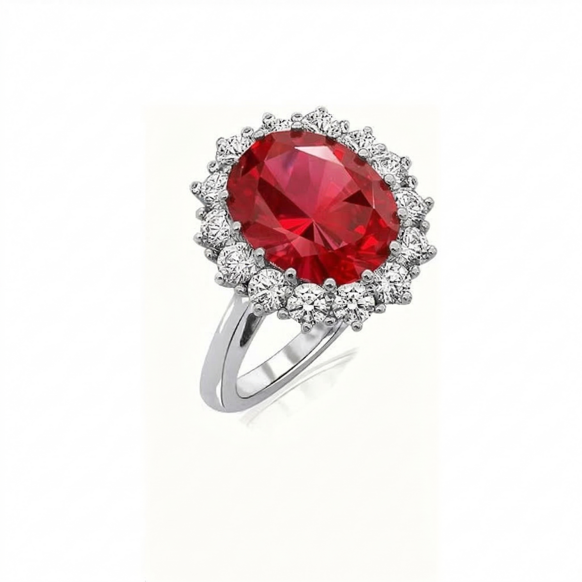 Scarlet Crown Ruby Bague | Or blanc