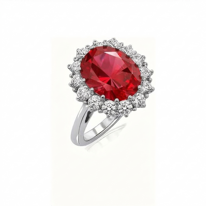 Scarlet Crown Ruby Bague | Or blanc
