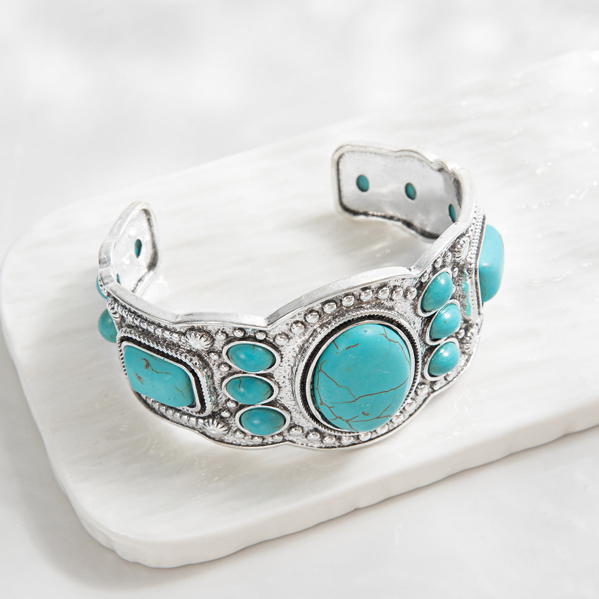 Bracelet manchette Valencrest Sky | Or blanc