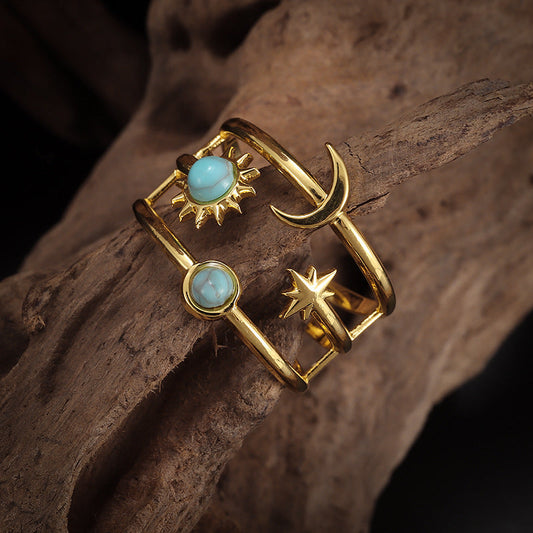 Bague Soluna Orbit turquoise | Or