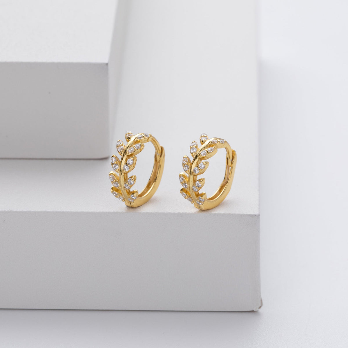 Boucles d'oreilles en argent en forme de feuille