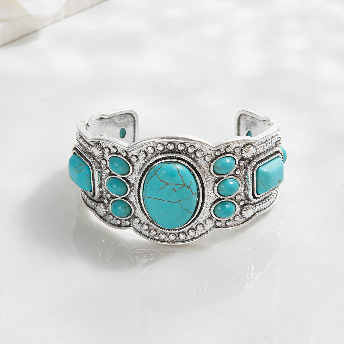 Bracelet manchette Valencrest Sky | Or blanc