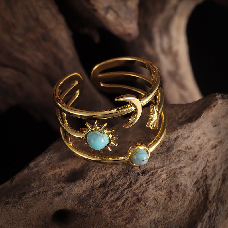 Bague Soluna Orbit turquoise | Or