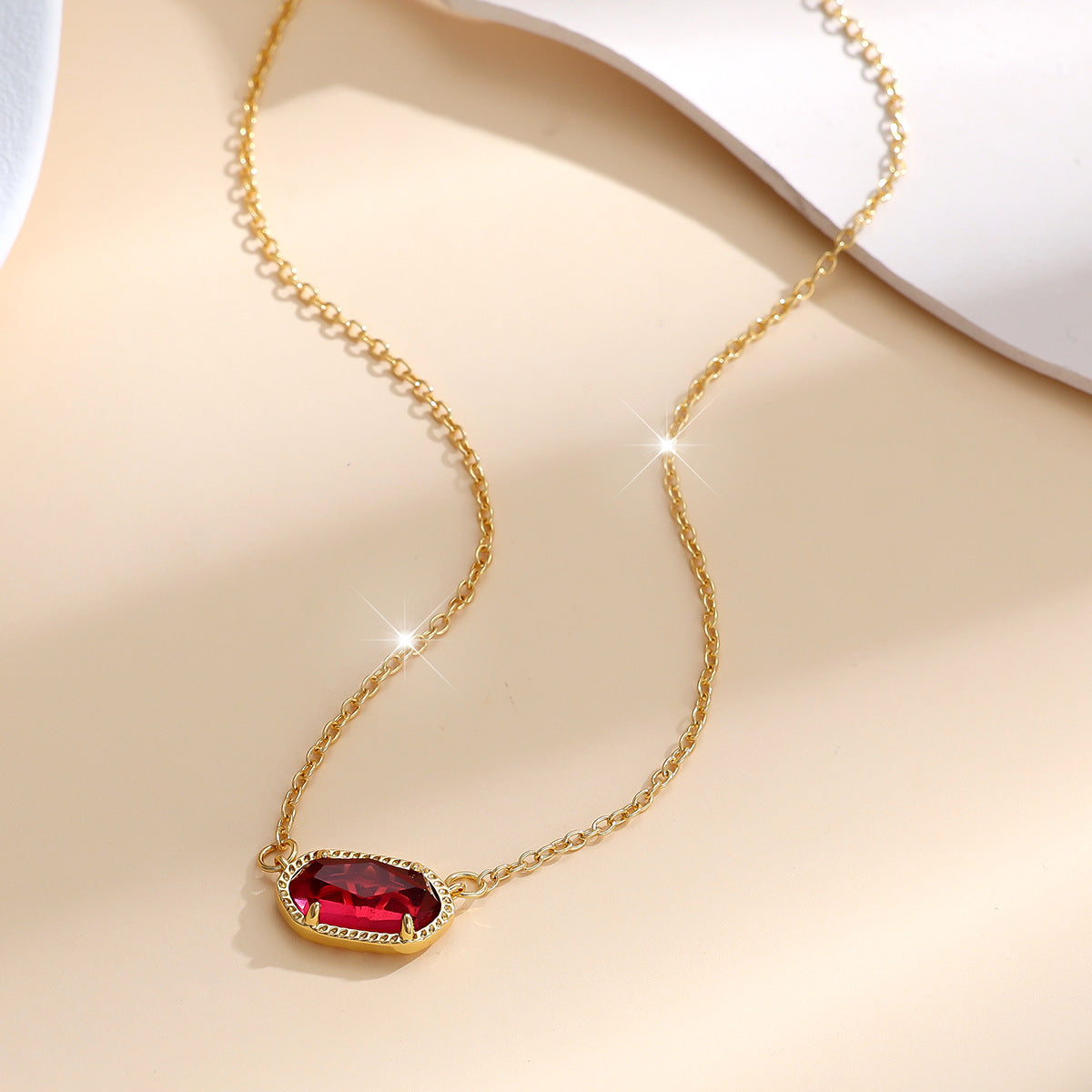 Classic Oval Ruby Collier | Doré