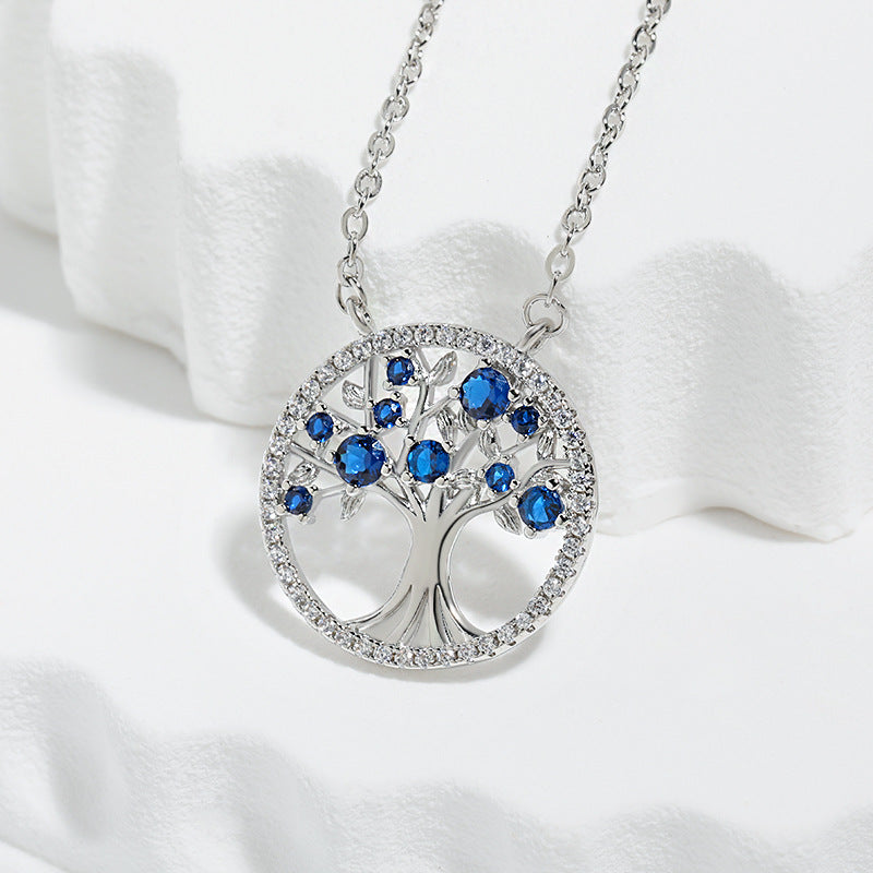 Tree of Life Sapphire Collier | Or blanc